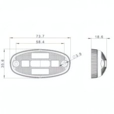 Svetlo pozičné FT-072  LED 12/24V oranžové