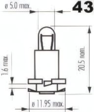 AUTOLAMP Žiarovka 12V 1,8W EBSR