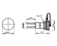 Erich Jaeger Zásuvka kovová mini zapalovač 24V 2pólov s káblikom