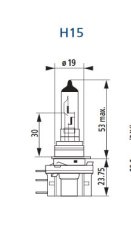 NARVA  Žiarovka 12V H15 55/15W PGJ23t-1