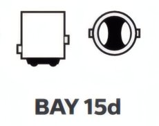 AUTOLAMP LED 12V-24V (P21/5W) BAY15d červená 50W