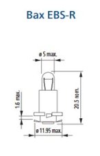 NARVA  Žiarovka 24V 1,2W B8,00-12 EBSR4