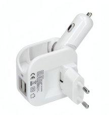 Autozapalovač - nabíjačka 230v/12v - 2x USB 2400mA