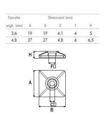 Elematic Príchytka na viaz.pásky s lep. /AKRYL/27x27mm-100ks