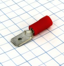 MTA Kolík plochý izolovaný 6,3mm červený