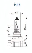 Osram Žiarovka 24V 20/60W H15 PGJ23t-1