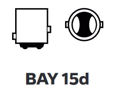 AUTOLAMP LED 12V-24V (P21/5W) BAY15d červená 50W