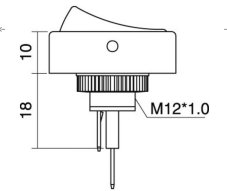 Vypínač kolískový 12V/ 30A