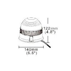 maják LED pevný 12V-24V oranžový 12 LED*1W