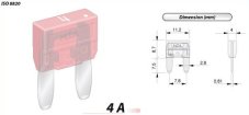 MTA Mini-nožová poistka 4A - ružová