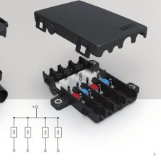 MTA Skrinka, držiak pre 4 MIDI posistky so zbernicou +krytka