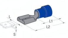 MTA Dutinka plochá izolovaná 6,3mm X 0,8 modrá