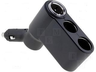 Redukcia autozapalovač 3x zásuvka/s kontrolkou/