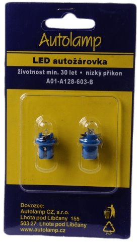 AUTOLAMP LED 24V (1,2W) B8,5d modrá 2ks