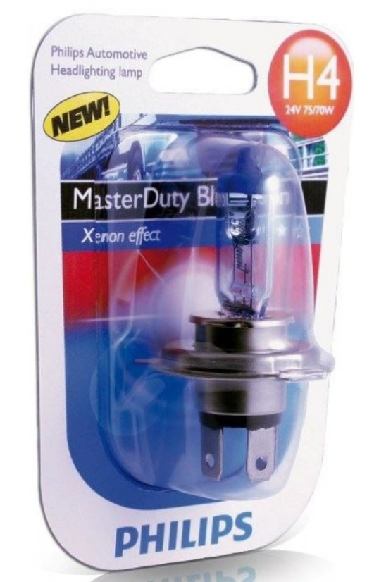PHILIPS Žiarovka 24V H4 75/70W P43T MasterDuty BlueVision - blister 1ks