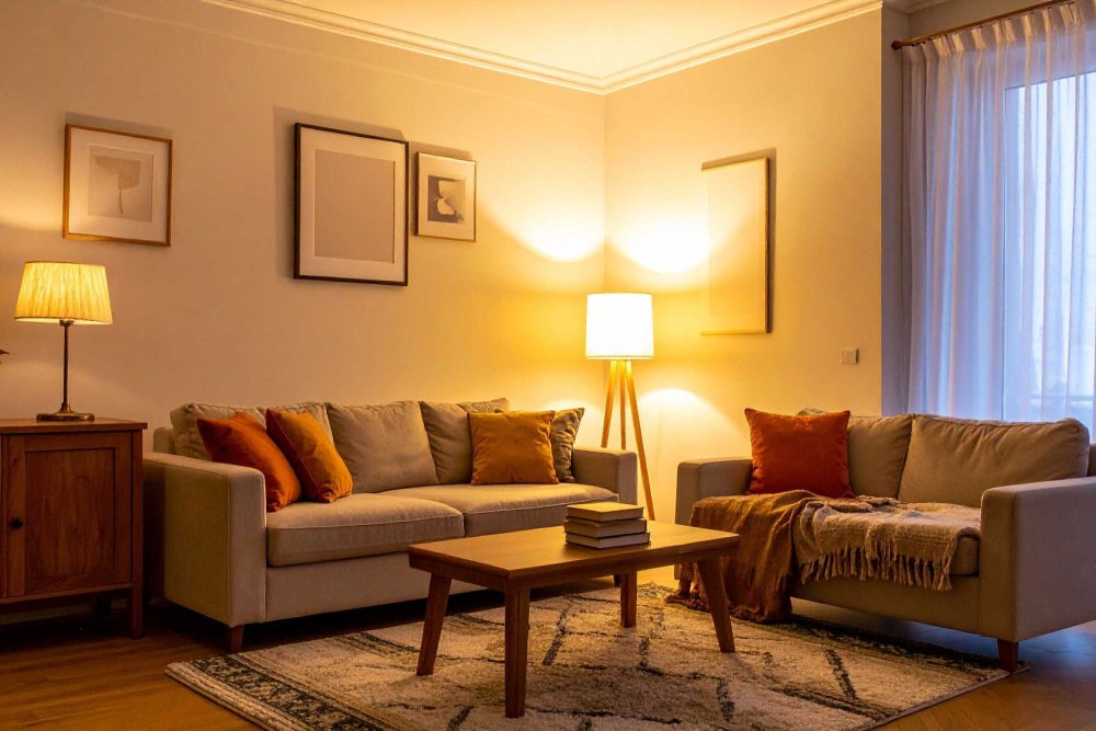 Romantické osvetlenie v obývačke